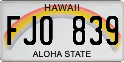 HI license plate FJO839