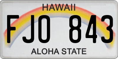 HI license plate FJO843