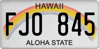 HI license plate FJO845