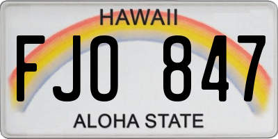 HI license plate FJO847