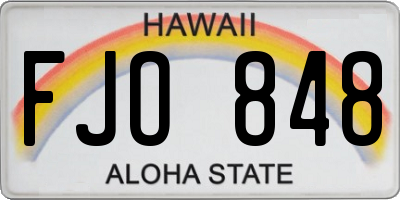 HI license plate FJO848