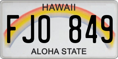 HI license plate FJO849