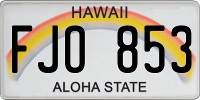 HI license plate FJO853