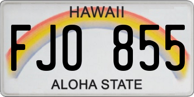 HI license plate FJO855