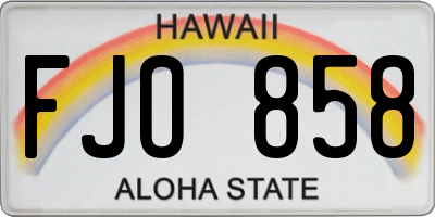 HI license plate FJO858
