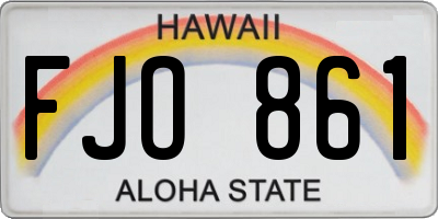 HI license plate FJO861
