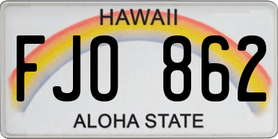 HI license plate FJO862