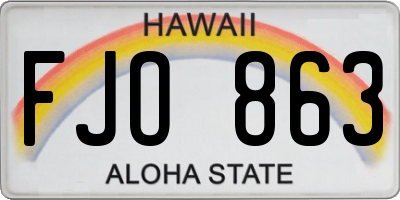HI license plate FJO863