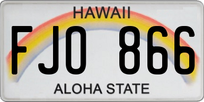 HI license plate FJO866