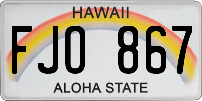 HI license plate FJO867