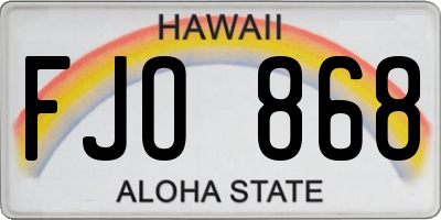 HI license plate FJO868