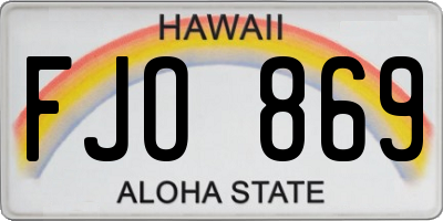 HI license plate FJO869