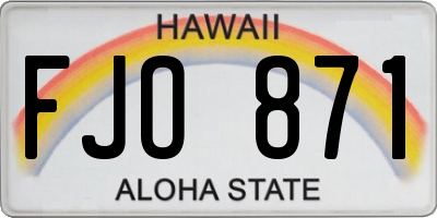 HI license plate FJO871