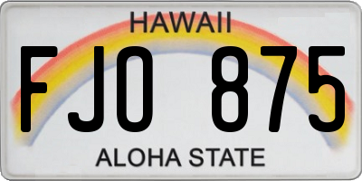 HI license plate FJO875