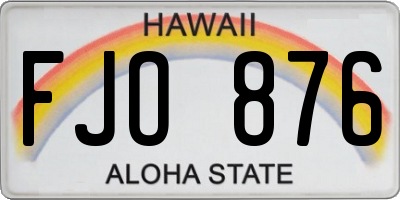 HI license plate FJO876