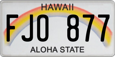 HI license plate FJO877