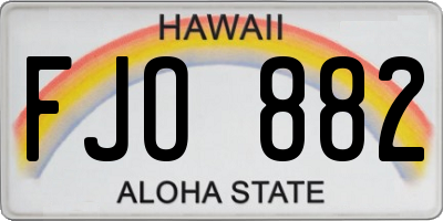 HI license plate FJO882