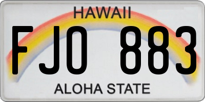 HI license plate FJO883