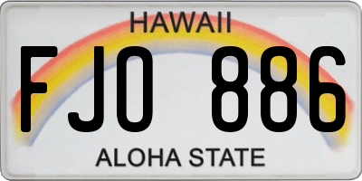 HI license plate FJO886