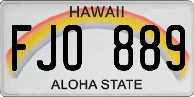 HI license plate FJO889