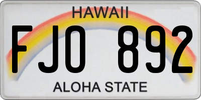 HI license plate FJO892