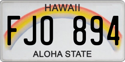HI license plate FJO894
