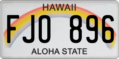 HI license plate FJO896
