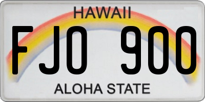 HI license plate FJO900