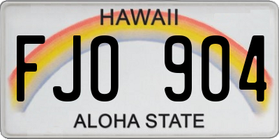 HI license plate FJO904
