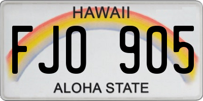 HI license plate FJO905