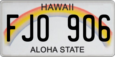HI license plate FJO906