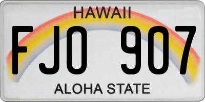 HI license plate FJO907