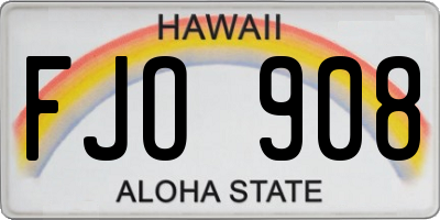 HI license plate FJO908