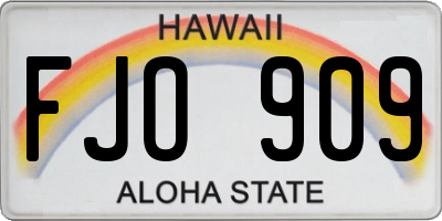 HI license plate FJO909