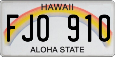 HI license plate FJO910