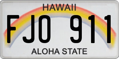 HI license plate FJO911