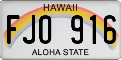 HI license plate FJO916