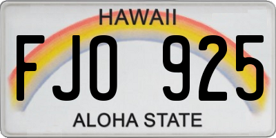 HI license plate FJO925