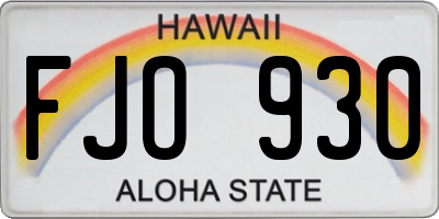 HI license plate FJO930