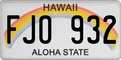 HI license plate FJO932