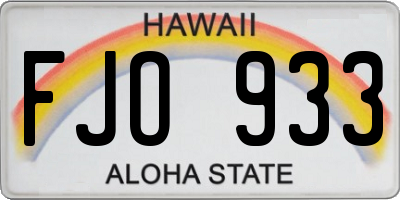 HI license plate FJO933