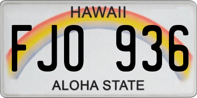 HI license plate FJO936
