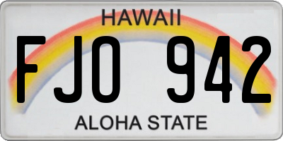 HI license plate FJO942