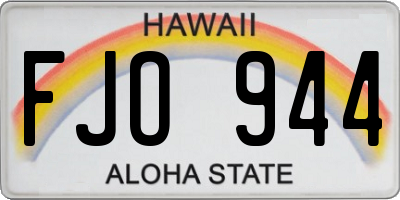 HI license plate FJO944