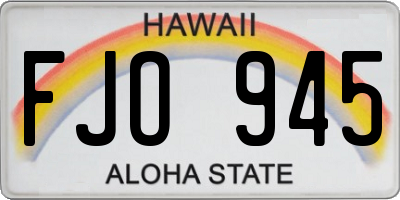 HI license plate FJO945