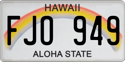 HI license plate FJO949