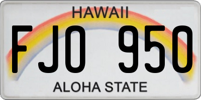 HI license plate FJO950
