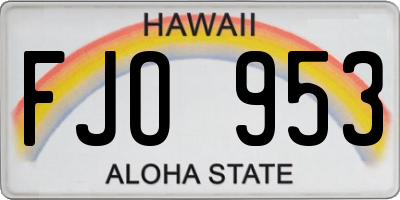 HI license plate FJO953