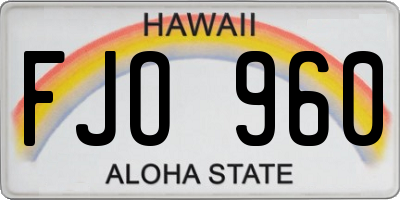 HI license plate FJO960