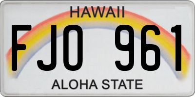 HI license plate FJO961